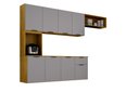 Ver imagem 1 de Cozinha Compacta Nara 193 cm Suspensa com Nichos Organizadores Cinamomo/Cinza