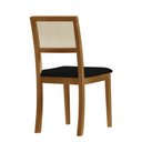 Ver imagem 5 de Kit 2 Cadeiras de Jantar Palha Estofadas Veludo Preto Encosto Tela Sextavada Rubi Madeira Maciça Mel