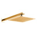 Ver imagem 1 de Ducha Quadrada Dourada em Inox 20x20 Braço 38 Cm Parede