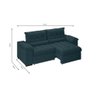 Sofá Arezzo Retrátil/reclinável 4 Lugares Suede Petróleo 2,15m - Xflex Sofás - 3