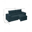Ver imagem 3 de Sofá Arezzo Retrátil/reclinável 4 Lugares Suede Petróleo 2,15m - Xflex Sofás