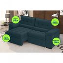 Ver imagem 4 de Sofá Arezzo Retrátil/reclinável 4 Lugares Suede Petróleo 2,15m - Xflex Sofás