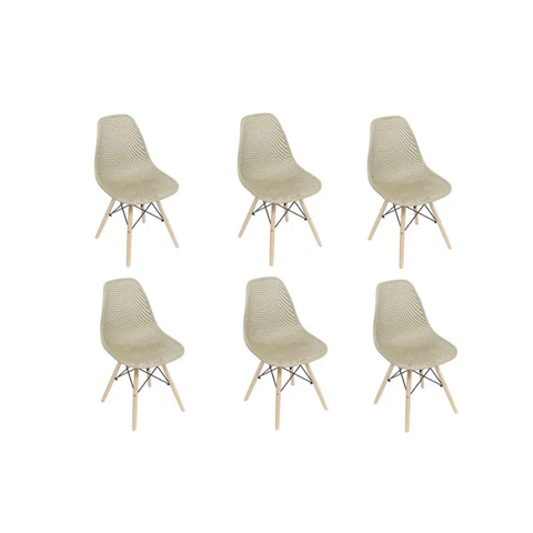 Kit com 06 Cadeiras de Jantar Eames Colmeia Fendi - Bering