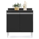 Ver imagem 2 de Armário de Cozinha Modulado de Canto 6 Peças Cp32 Balcão com Tampo Preto - Lumil