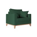 Ver imagem 3 de Kit 2 Poltronas Beny Decorativa com 2 Almofadas Veludo Verde Base em Madeira Maciça