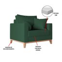 Ver imagem 5 de Kit 2 Poltronas Beny Decorativa com 2 Almofadas Veludo Verde Base em Madeira Maciça