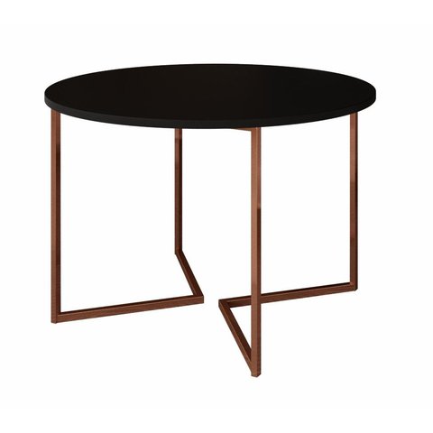 Mesa de Jantar Industrial Base De Ferro Cobre em V Tampo 110 Preto