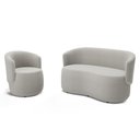 Ver imagem 1 de Kit Poltrona e Namoradeira Aisha Orgânica Bouclê Bege - Desk Design