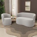 Ver imagem 2 de Kit Poltrona e Namoradeira Aisha Orgânica Bouclê Bege - Desk Design