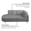 Ver imagem 5 de Sofá Living Orgânico 2 Lugares 175cm Base de Ferro Braço Lado Direito Norten Linho Cinza