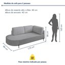 Ver imagem 3 de Sofá Living Orgânico 2 Lugares 175cm Base de Ferro Braço Lado Direito Norten Linho Cinza