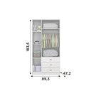 Ver imagem 6 de Quarto Solteiro Completo BB28BB120BB322COLCHOES2 3 Portas 5 Gavetas Branco Ditália Móveis