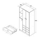 Ver imagem 7 de Quarto Solteiro Completo BB28BB120BB322COLCHOES2 3 Portas 5 Gavetas Branco Ditália Móveis