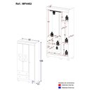 Ver imagem 4 de Guarda-roupa Infantil 92cm com Vidro 3 Portas e 2 Gavetas Bombom Multimóveis Mp4462 Branco-off