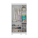 Ver imagem 5 de Guarda-roupa Infantil 92cm com Vidro 3 Portas e 2 Gavetas Bombom Multimóveis Mp4462 Branco-off
