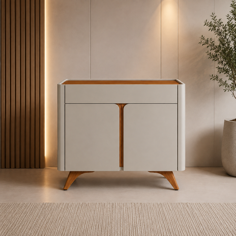 Buffet Aparador 2 Portas 1 Gaveta Prestígio -Belaris Móveis:Naturalle Off White