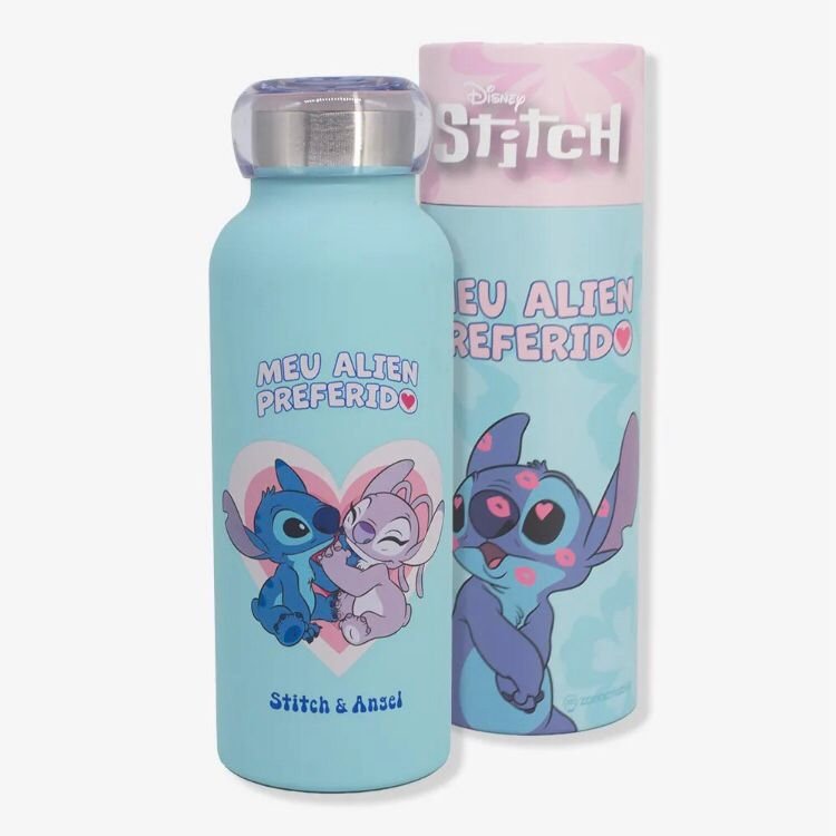 Garrafa Térmica Bubble 500ml Stitch Namorados - Disney Zonacriativa - 1