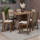 Ver imagem 1 de Conjunto Sala de Jantar Mesa Tampo de Madeira 6 Cadeiras Rustic/crema/hibiscos Wendy Madesa
