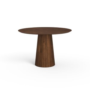 Mesa de Jantar Redonda 120cm Scandi 6 Lugares Lamina Natural de Madeira Castanho
