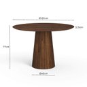 Ver imagem 4 de Mesa de Jantar Redonda 120cm Scandi 6 Lugares Lamina Natural de Madeira Castanho