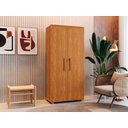 Ver imagem 3 de Sapateira Multiuso Atenas Mdf com Chave Armário Organizador Pés Madeira 2 Portas:nature