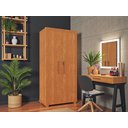 Ver imagem 2 de Sapateira Multiuso Atenas Mdf com Chave Armário Organizador Pés Madeira 2 Portas:nature