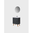 Ver imagem 5 de Gabinete para Banheiro com Cuba e Espelho Redondo 60cm Retro Mdf Grafite Milano - On Móveis