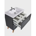 Ver mais imagens de Gabinete para Banheiro com Cuba e Espelho Redondo 60cm Retro Mdf Grafite Milano - On Móveis
