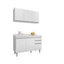 Ver imagem 3 de Kit de Cozinha Melissa 120cm 6 Portas 2 Gavetas com Tampo Branco Maderatto Móveis