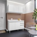 Ver imagem 1 de Kit de Cozinha Melissa 120cm 6 Portas 2 Gavetas com Tampo Branco Maderatto Móveis