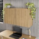 Ver imagem 1 de Armários Aéreos Escritório 120cm X 36cm 2 Portas F5 Office Cor:macadâmia