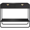 Ver imagem 2 de Aparador para Sala de Estar Industrial Orgânico 2 Gavetas Alek A03 Nero Preto - Lyam Decor
