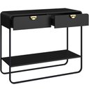 Ver imagem 7 de Aparador para Sala de Estar Industrial Orgânico 2 Gavetas Alek A03 Nero Preto - Lyam Decor