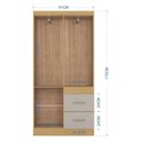 Ver imagem 3 de Cômoda 867 4 Gavetas com Guarda Roupa Solteiro Milão 4 Portas Damasco Off White - Poquema