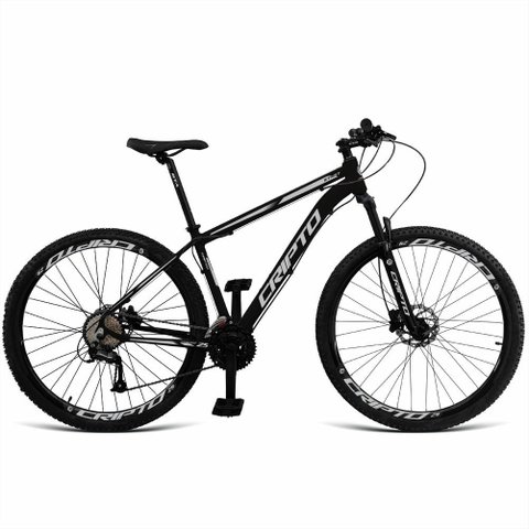 Bicicleta Unisex 19" Aro Aero 29 24v Freios a Disco Suspensão 80mm Guidão Curvo Preto/ Branco