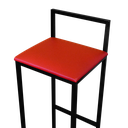 Ver imagem 3 de Jogo 2 Banqueta Alta Cozinha Bar Balcão Bistrô Industrial Preta Estofado Vermelho