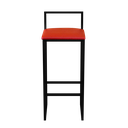 Ver imagem 7 de Jogo 2 Banqueta Alta Cozinha Bar Balcão Bistrô Industrial Preta Estofado Vermelho