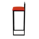 Ver imagem 6 de Jogo 2 Banqueta Alta Cozinha Bar Balcão Bistrô Industrial Preta Estofado Vermelho