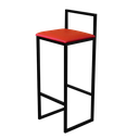 Ver imagem 5 de Jogo 2 Banqueta Alta Cozinha Bar Balcão Bistrô Industrial Preta Estofado Vermelho