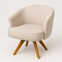 Ver imagem 1 de Poltrona Julia Giratoria Pes Madeira - Luxo Decor Bege