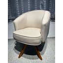 Ver imagem 3 de Poltrona Julia Giratoria Pes Madeira - Luxo Decor Bege