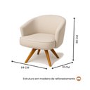 Ver imagem 2 de Poltrona Julia Giratoria Pes Madeira - Luxo Decor Bege