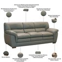 Ver imagem 5 de Sofá 3 Lugares para Sala de Estar 230cm Boston L06 Couro Fendi - Lyam Decor