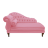 Recamier Sofá Esquerdo Larissa 150cm Sala Suede Rosa Barbie - Incasa Decor - 2