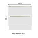 Ver imagem 3 de Balcão Madesa Lux 80 cm 2 Gavetas (Sem Tampo) Branco/Branco Veludo