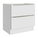 Ver imagem 1 de Balcão Madesa Lux 80 cm 2 Gavetas (Sem Tampo) Branco/Branco Veludo