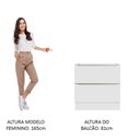 Ver imagem 5 de Balcão Madesa Lux 80 cm 2 Gavetas (Sem Tampo) Branco/Branco Veludo