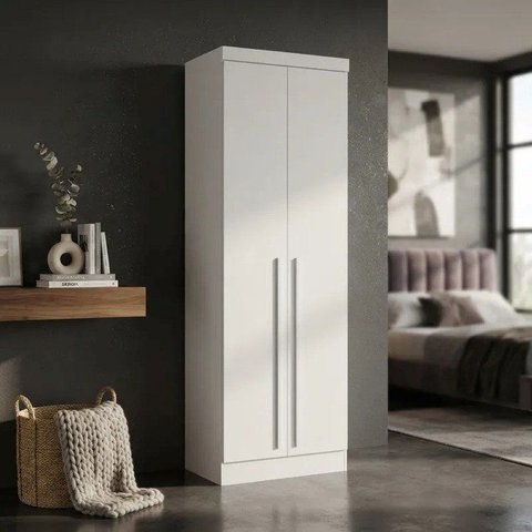 Guarda-Roupa Modulado 2 Portas 3 Gavetas com Cabideiro Infinity Branco