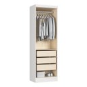 Ver imagem 3 de Guarda-Roupa Modulado 2 Portas 3 Gavetas com Cabideiro Infinity Branco