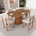 Ver imagem 2 de Kit 04 Cadeiras para Sala de Jantar Cozinha Living Estofada Dara L02 Bouclê Cru - Lyam Decor